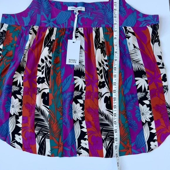 Rose & Olive Vibrant Floral Camisole - Purple, Orange, Black - Picture 5 of 5